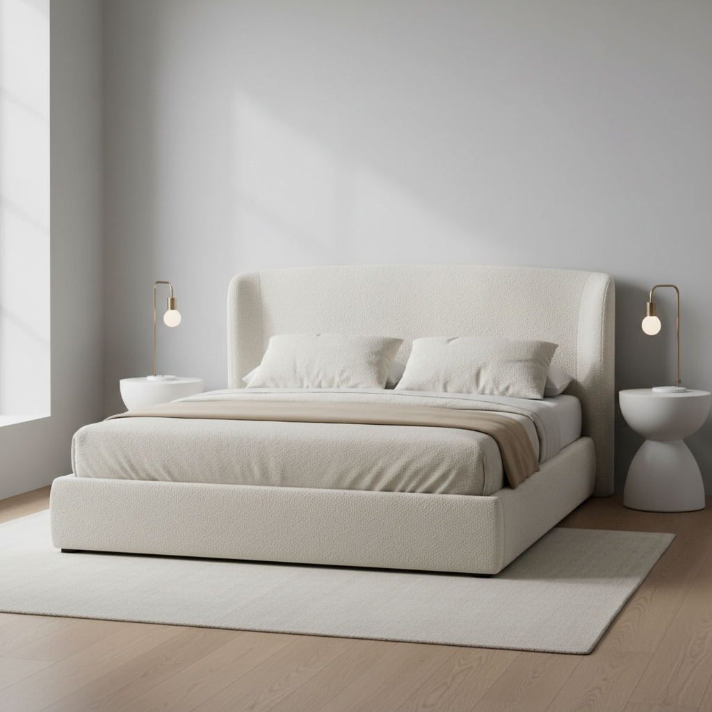 Ramona Boucle Upholstered Platform Bed