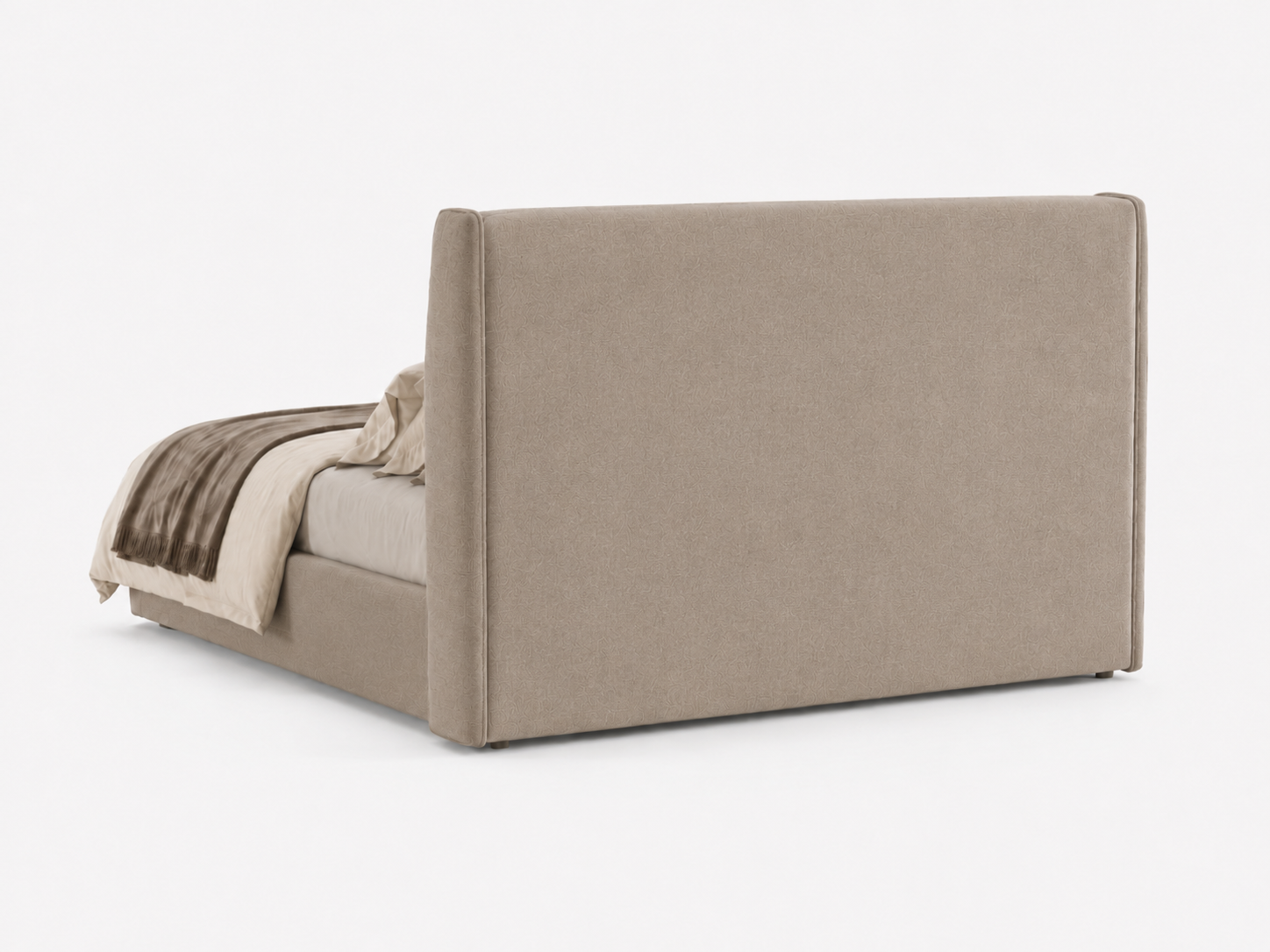 The Elara Wingback Curve Upholstered Bed