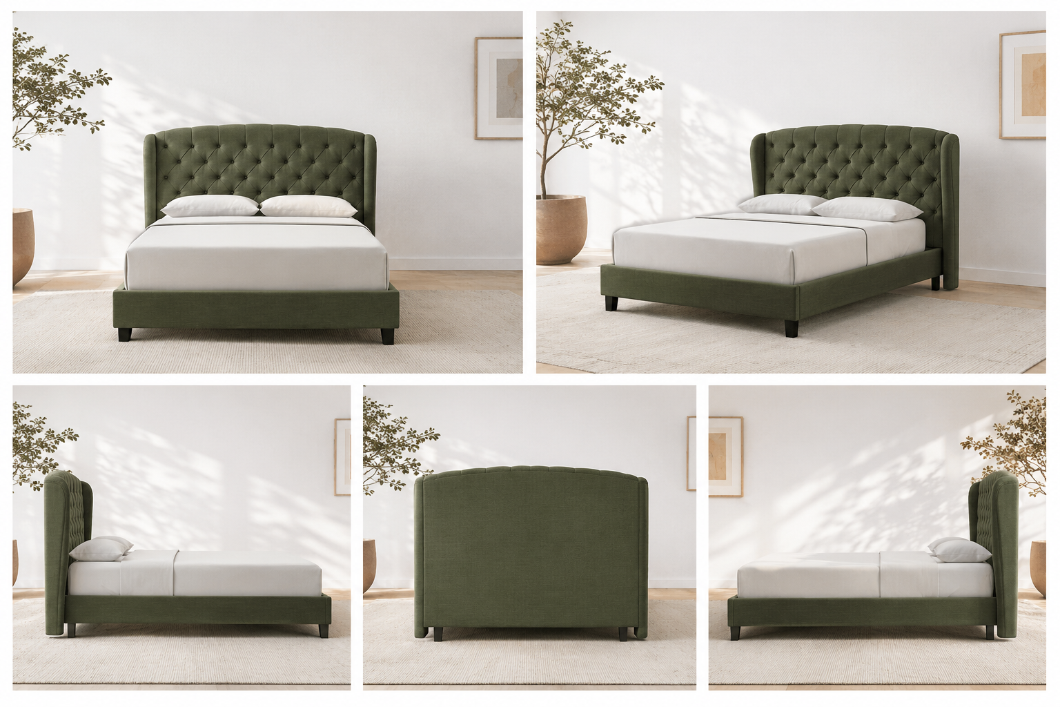 Cavalli Tufted Wingback Bed