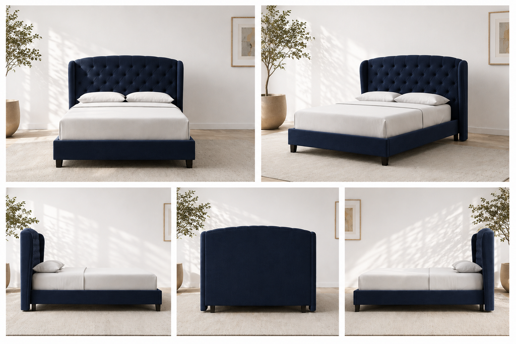 Cavalli Tufted Wingback Bed