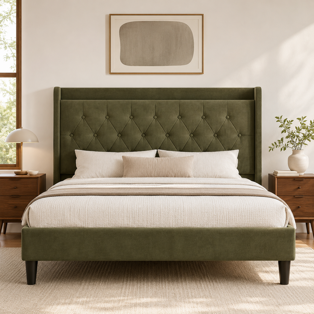 Tufted Storage Bed
