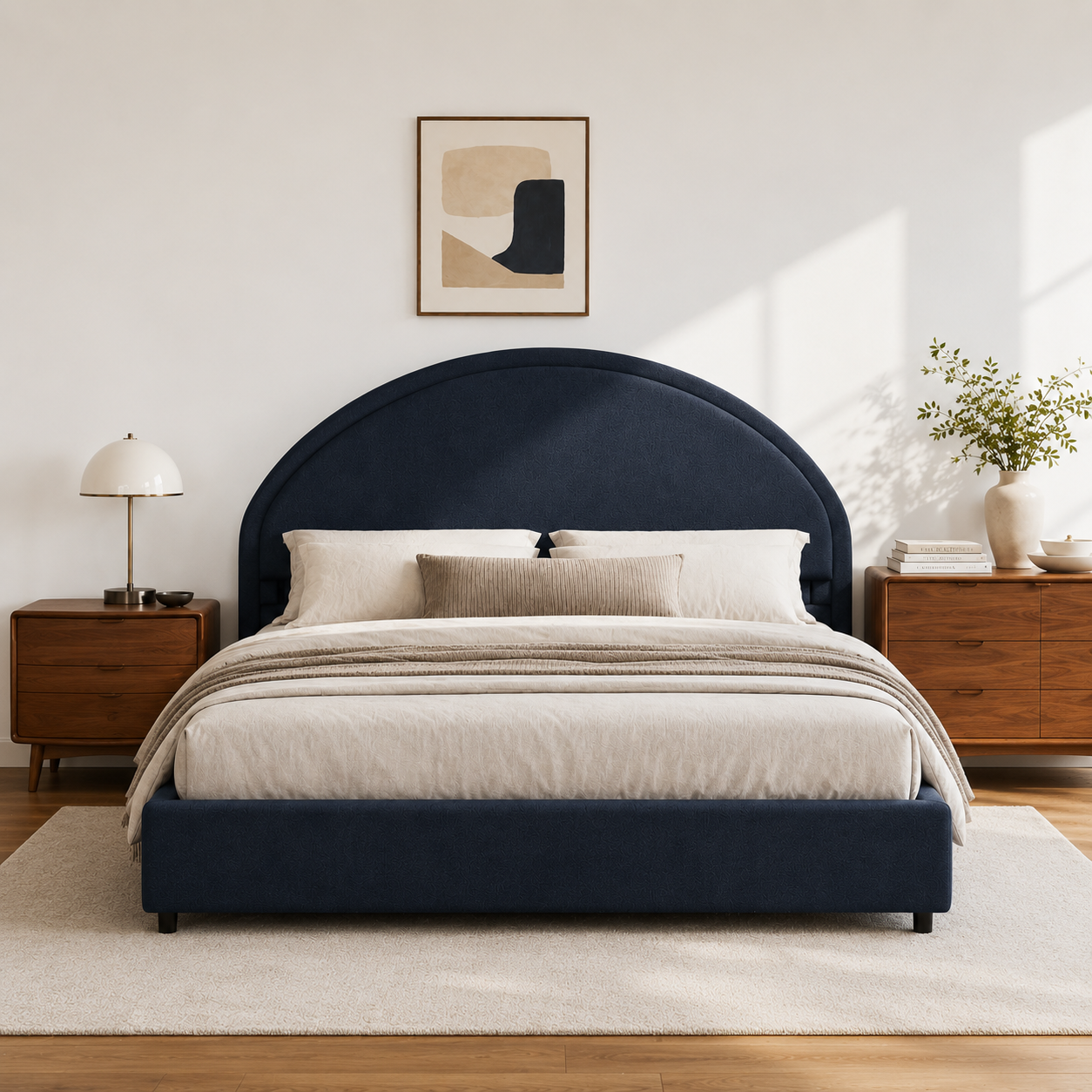 Noir Arc Upholstered Bed