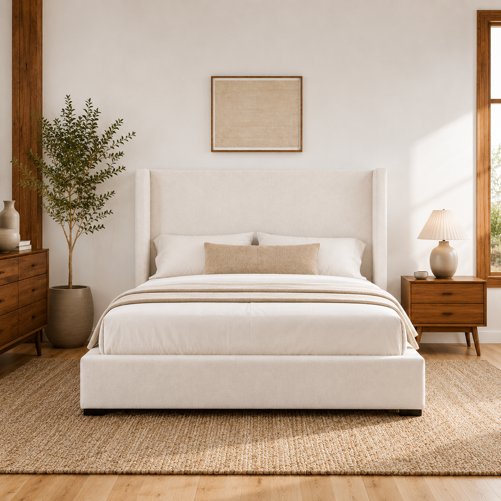 Aurelia Wingback Upholstered Bed