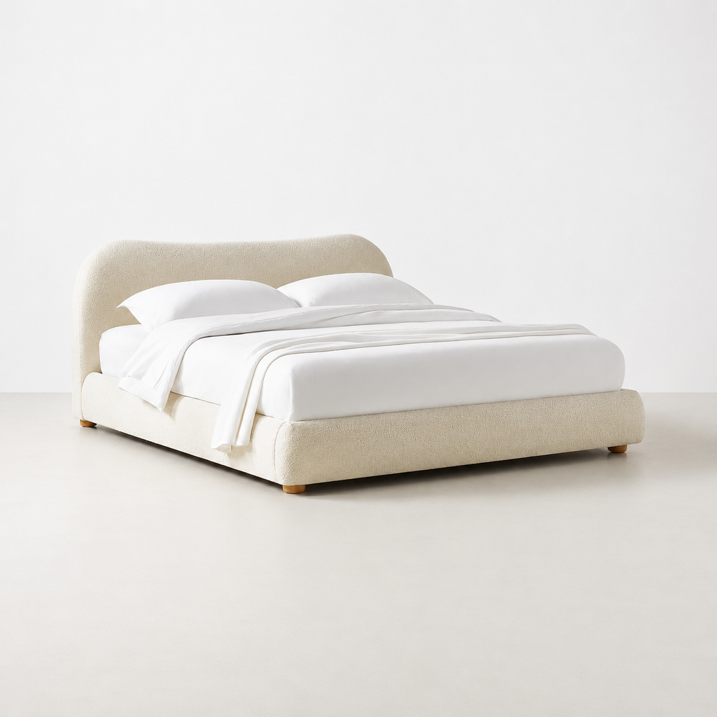 Curva Bouclé Platform Bed