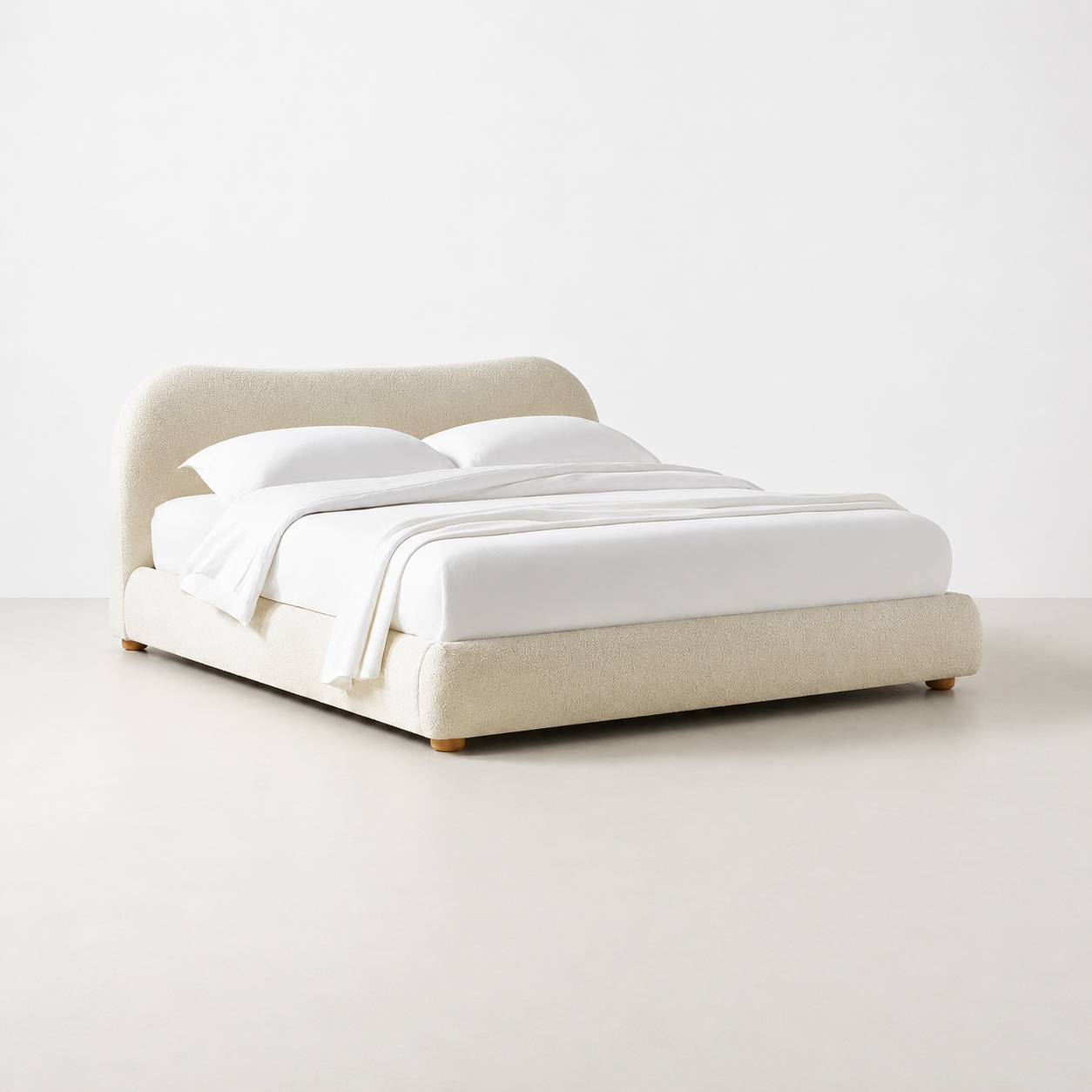 Curva Bouclé Platform Bed