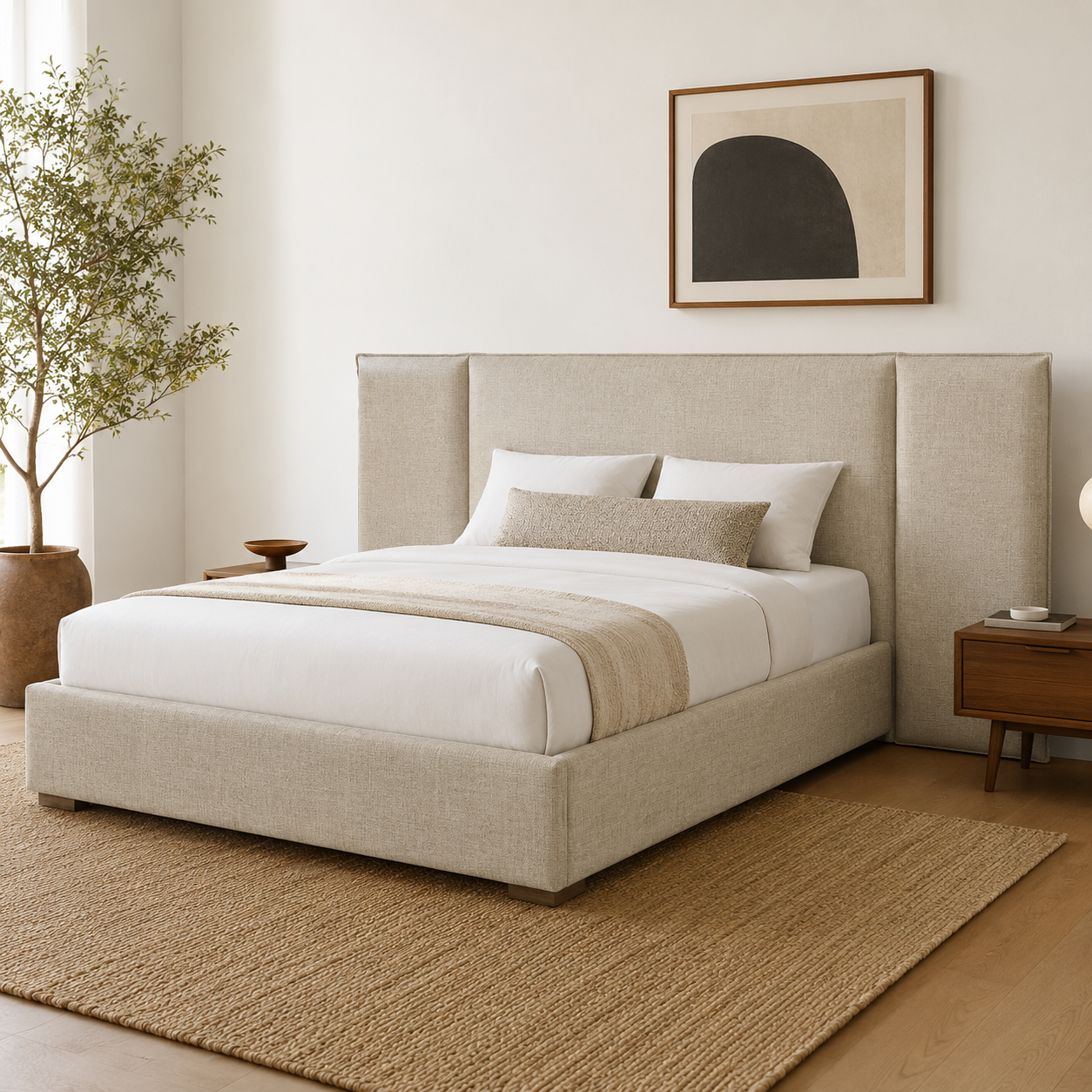 Aurelia Wingback Upholstered Bed