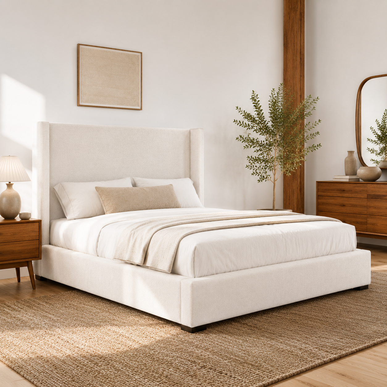 Aurelia Wingback Upholstered Bed
