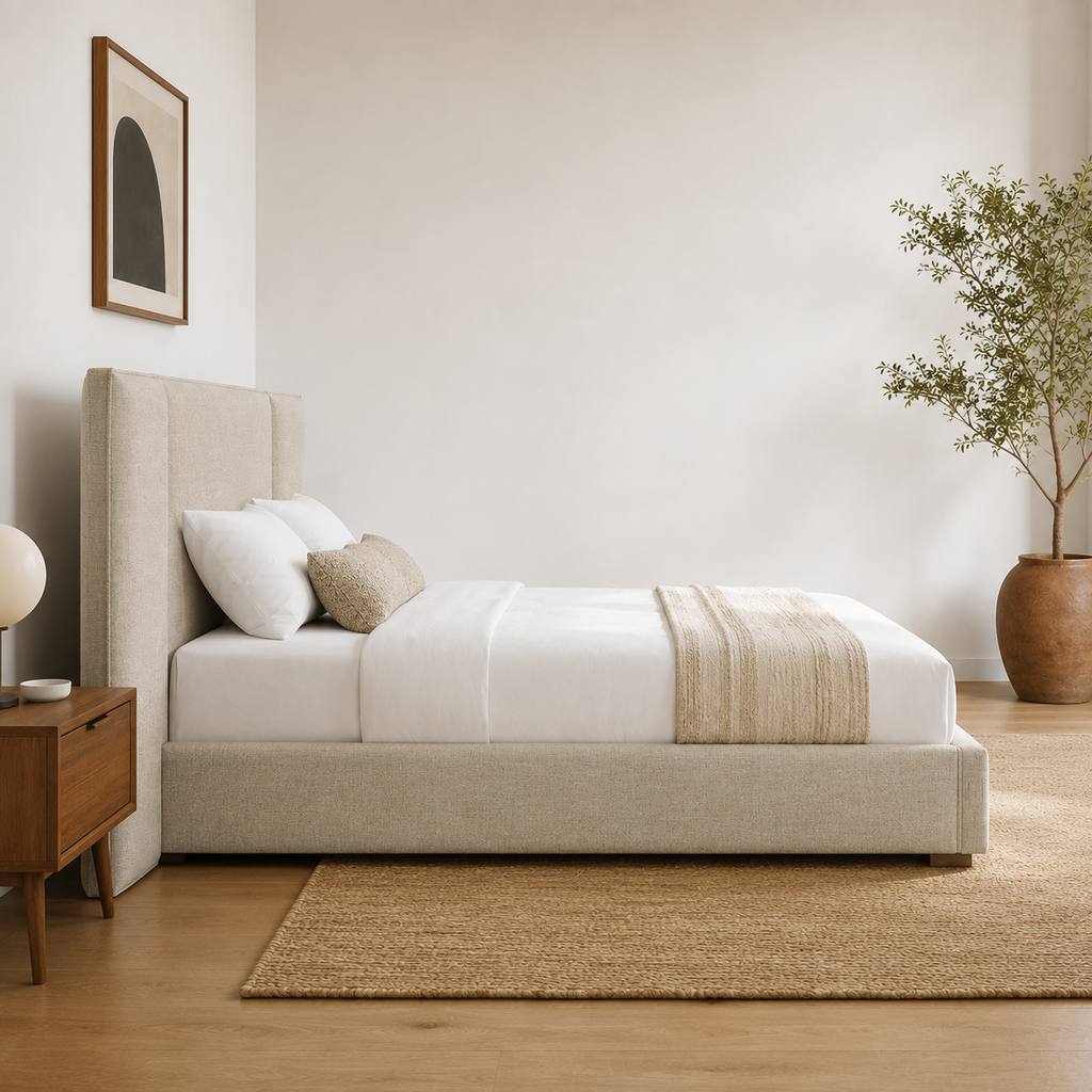 Aurelia Wingback Upholstered Bed