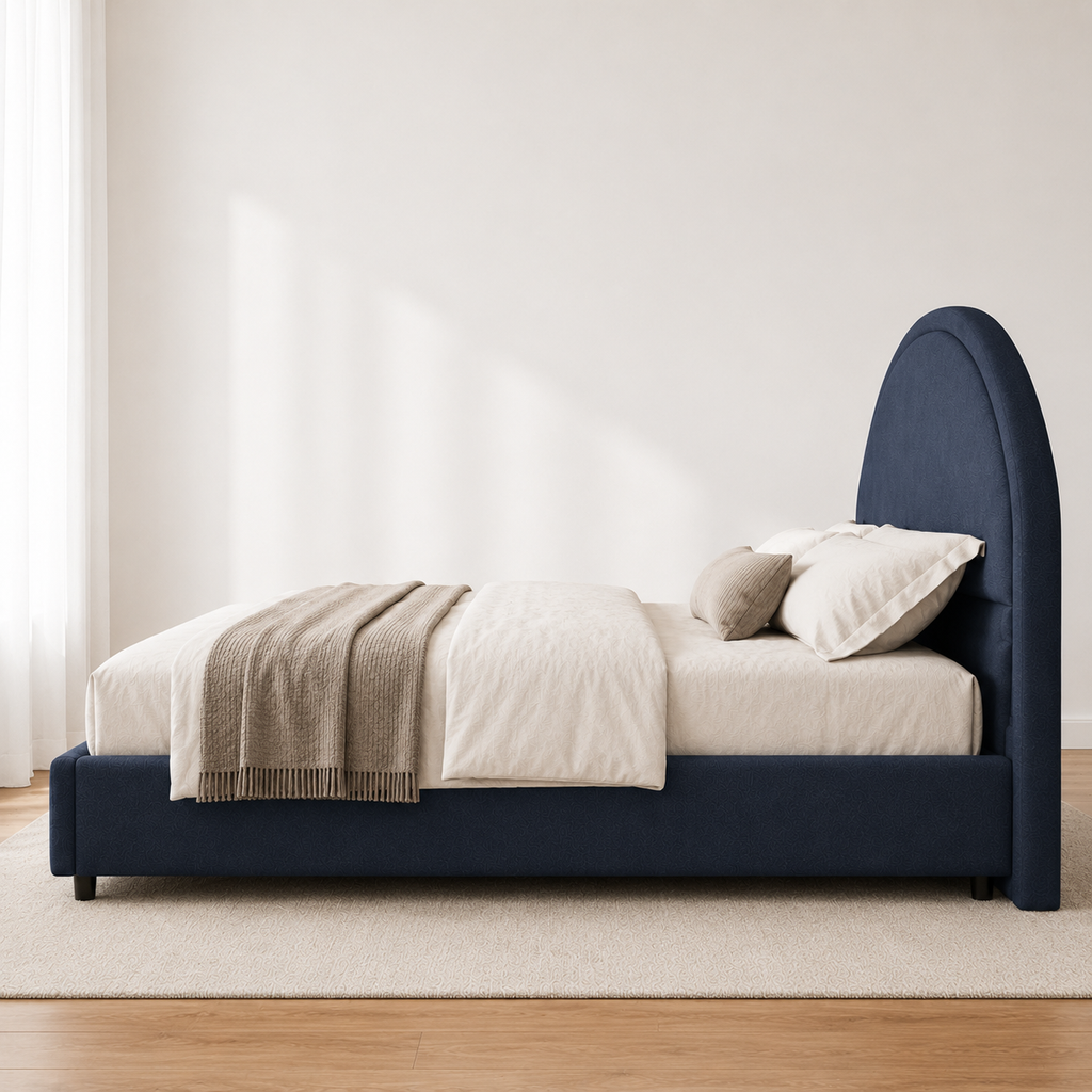 Noir Arc Upholstered Bed