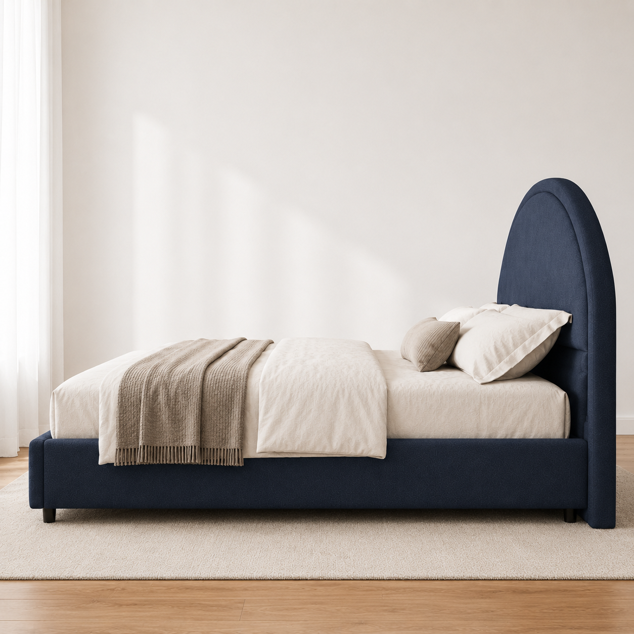 Noir Arc Upholstered Bed