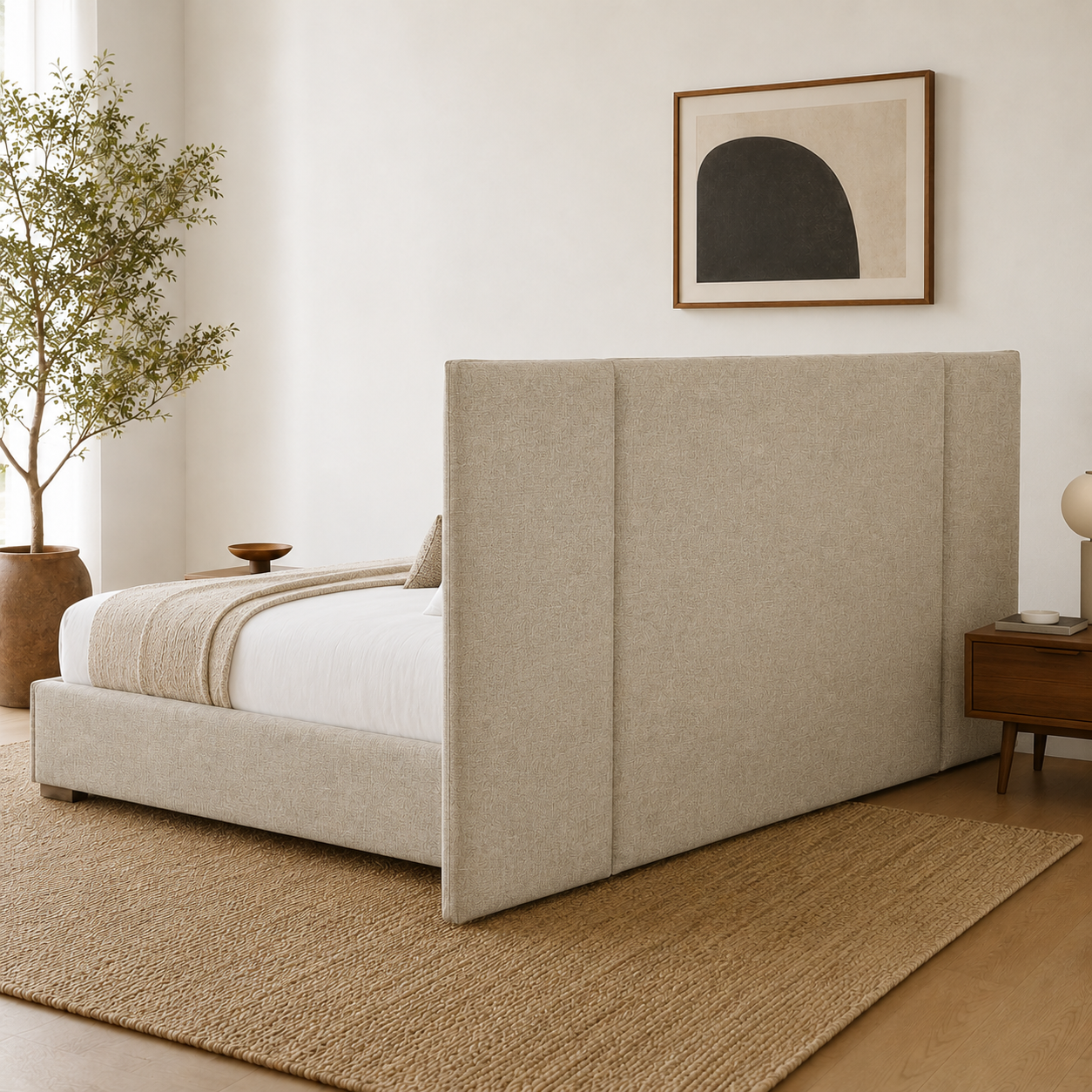 Aurelia Wingback Upholstered Bed