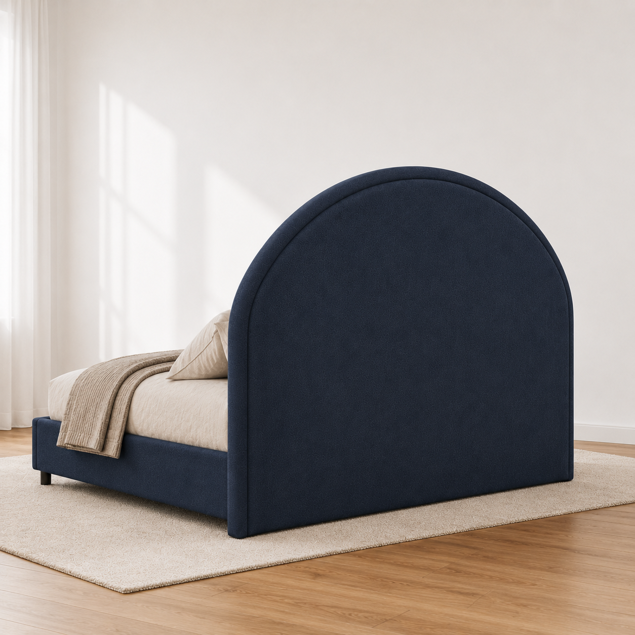Noir Arc Upholstered Bed