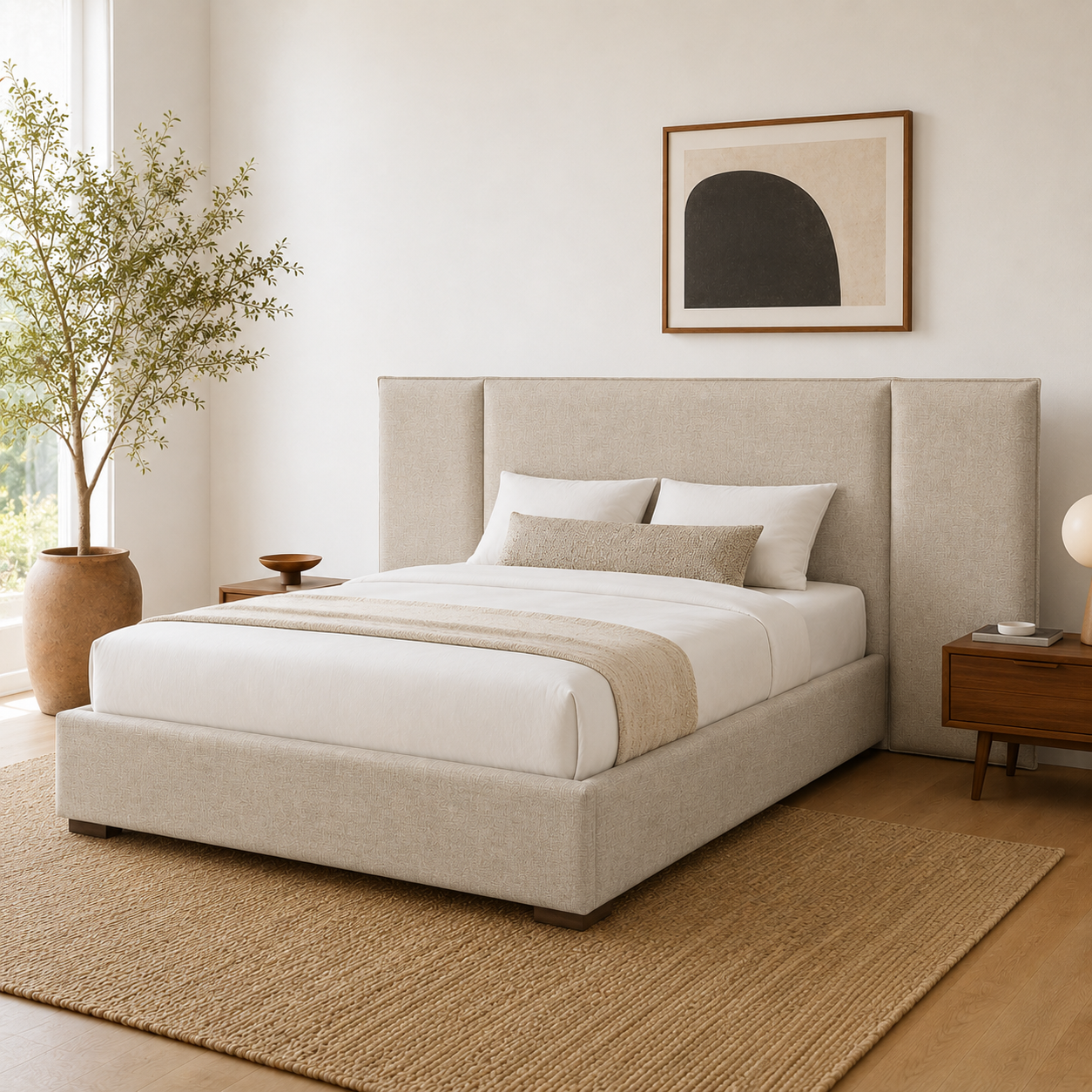 Aurelia Wingback Upholstered Bed