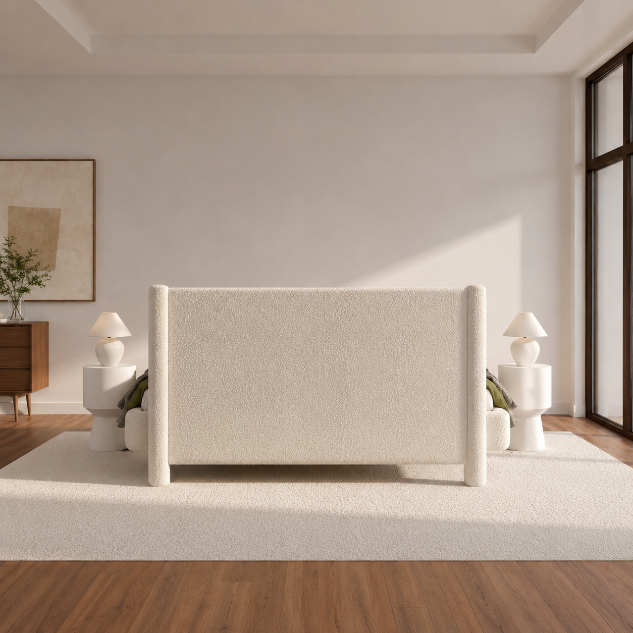 Luna Bouclé Upholstered Bed