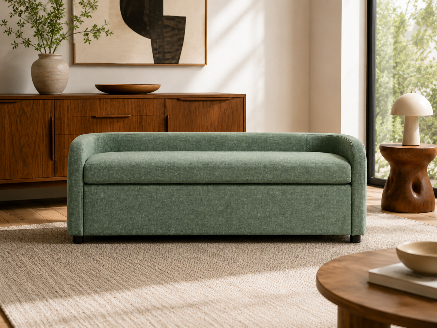 Aveline Curved Storage Bench