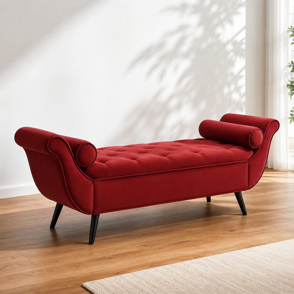 Valencia Velvet Chaise Bench