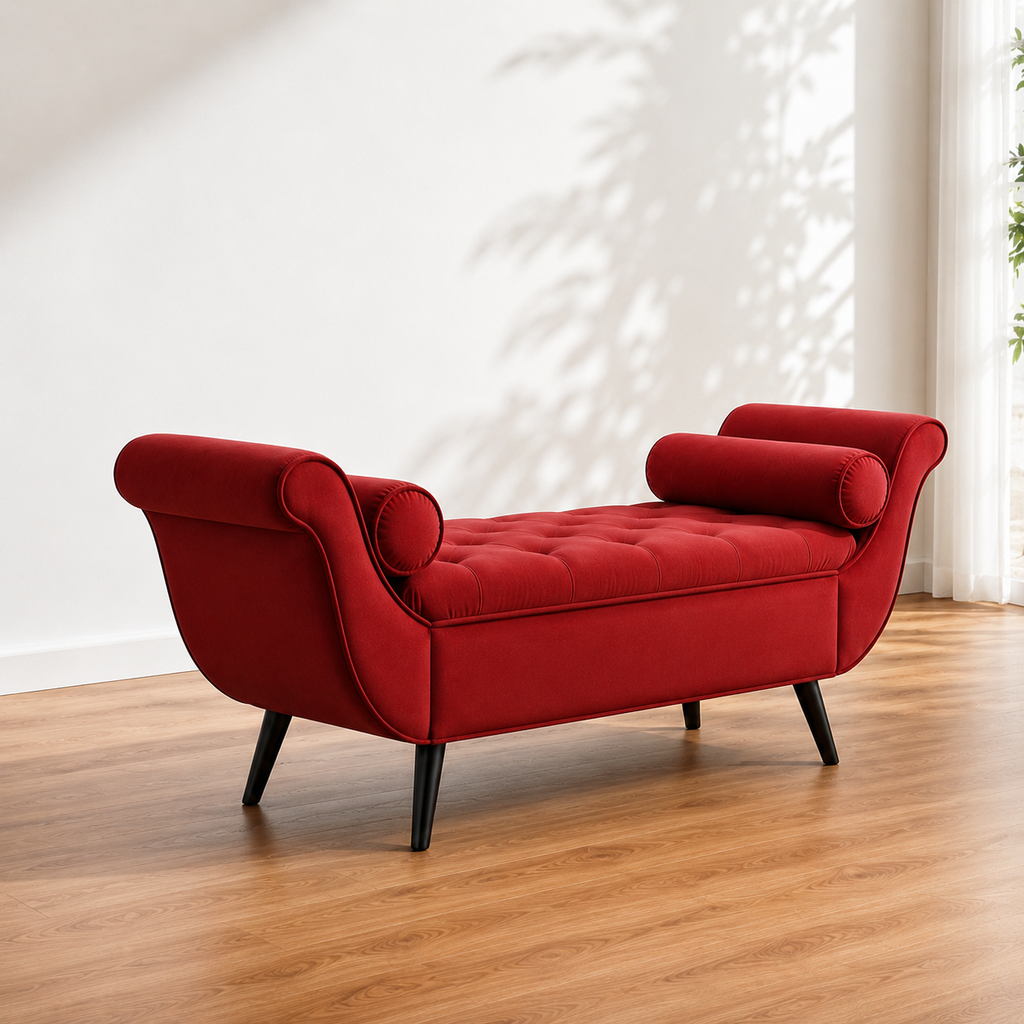 Valencia Velvet Chaise Bench