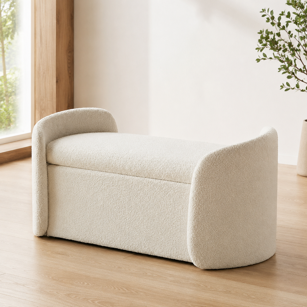 Liora Bouclé Storage Bench