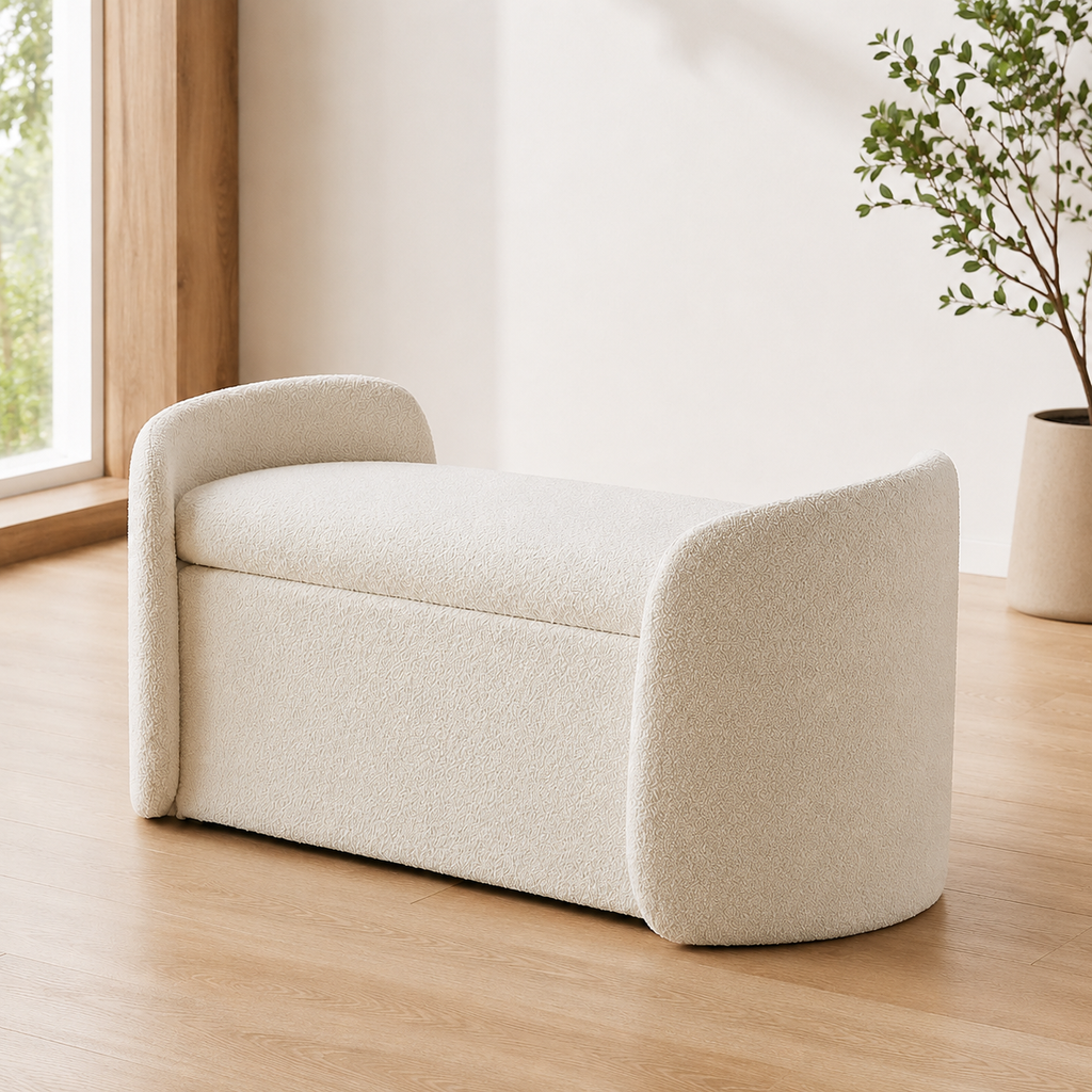 Liora Bouclé Storage Bench
