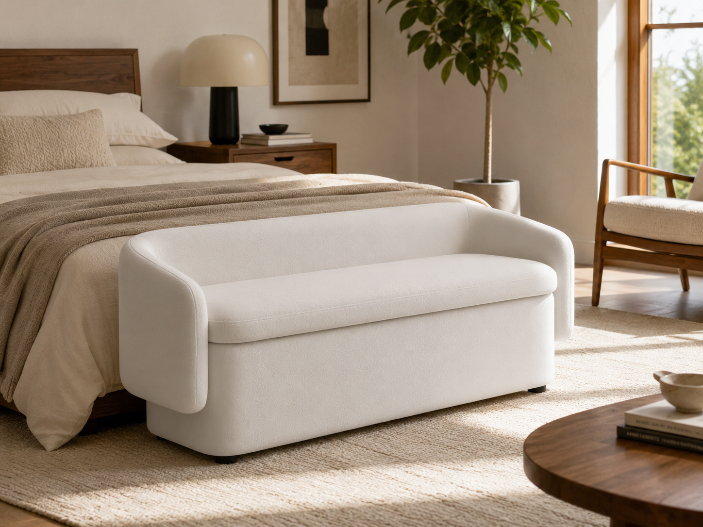 Taira Curved Storage Bench