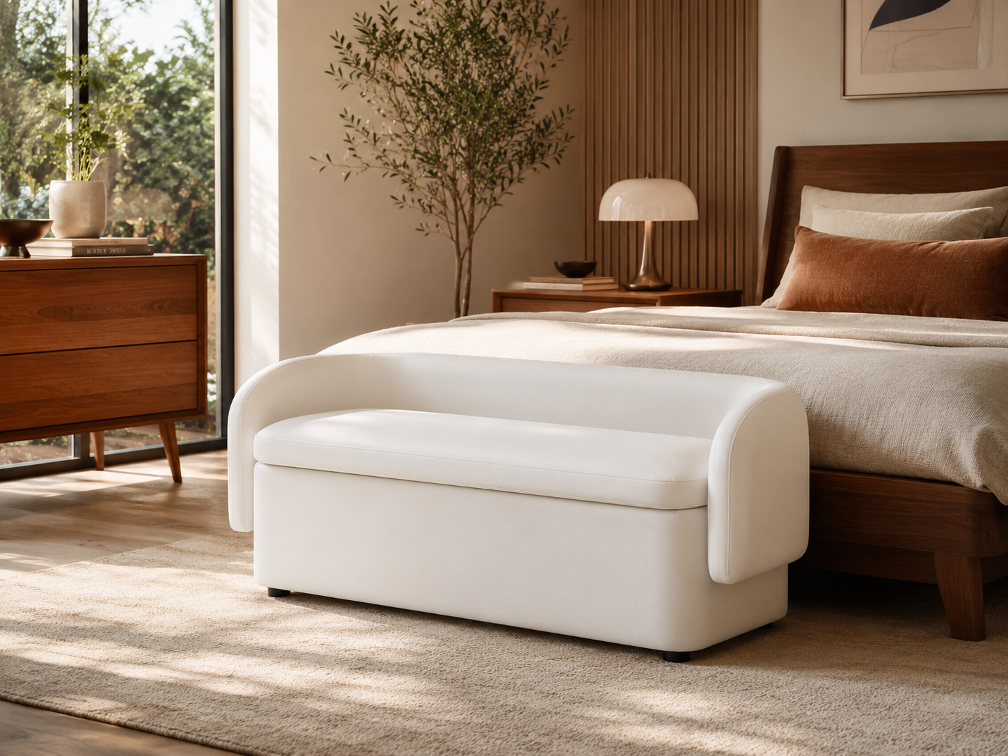 Taira Curved Storage Bench