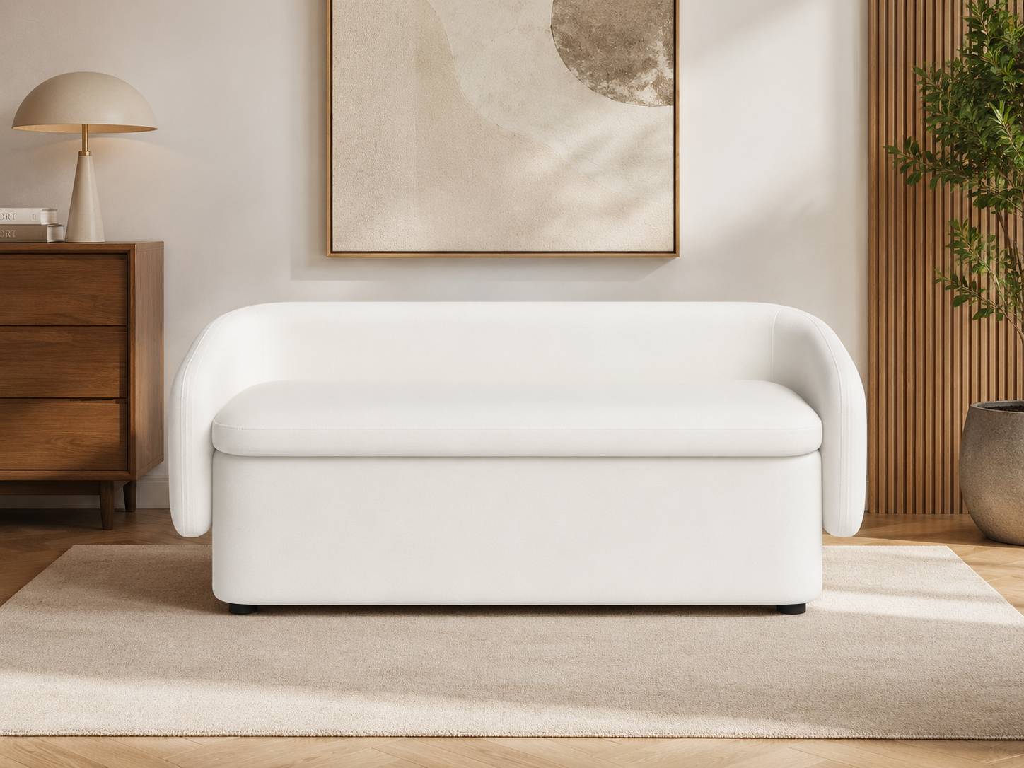 Taira Curved Storage Bench