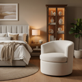 Hadriel Boucle Swivel Barrel Chair